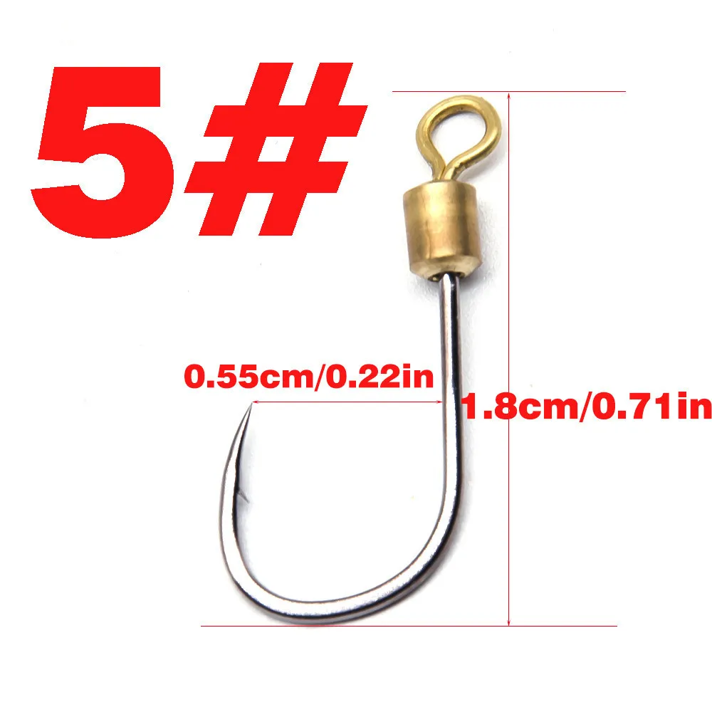 Новые рыболовные крючки 10 шт./лот из высокоуглеродистой стали поворотное кольцо рыболовные крючки 4#6#8#10#12#13#14#15#16# крючки для Червяков - Цвет: 5
