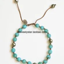 Летний зеленый бисер бусины Пирит нейлон дружба браслет Рождественский подарок