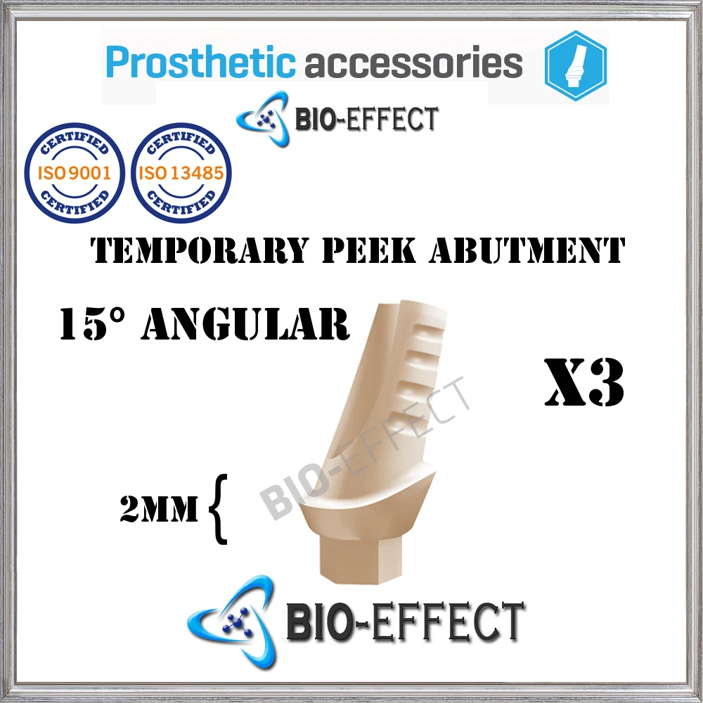 

3X Dental Angular 15 Degree Peek Abutment 1/2/3mm For Internal Hex System Implants , Top Quality , Bio-Effect Dental Implant