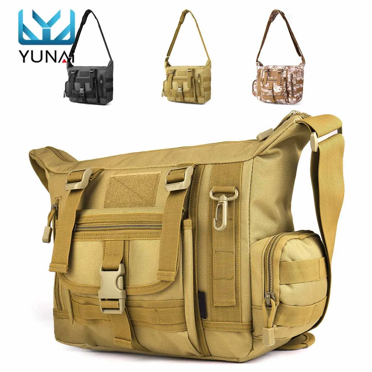 

Nylon Laptop Shoulder School Bag Unisex Laptop Messenger Shoulder Bag Casual Men Military Tactical Camping for Notebook Laptop