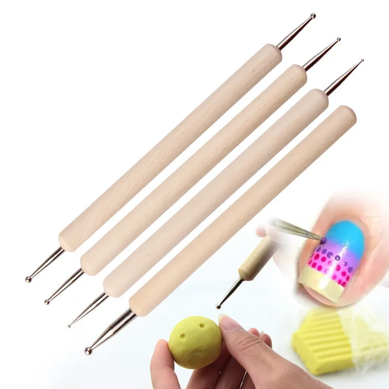 

4pcs/Set Wood Working Tools 4 Ball Stylus Polymer Clay Pottery Ceramics Sculpting Modeling Tools DIY Craft