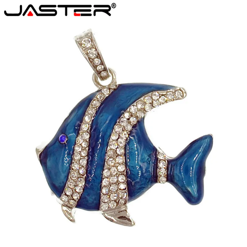 

JASTER Fashion creative crystal fish USB Flash Drive jewel Pen drive memory stick pendrive 4GB 8GB 16GB 32GB fashion U disk