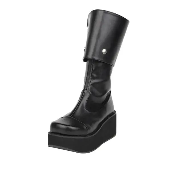 Fille Cales Pompes formes Talons Moto Noir 33 Punk 47 Princesse Femmes Haute Femme Plates Lolita Lady Mentions Bottes Angéliques Légales Mori qTx6ZtBZ
