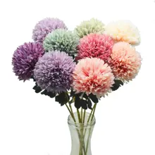 Real Touch Künstliche Blumen Pompom Löwenzahn Gefälschte Blumen Silk Weiß Rosa Blume Hochzeit Party Dekoration Pompon Bouquet