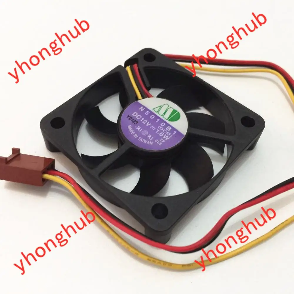 

SUNON N5010B1 OCM DC 12V 1.6W 50x50x10mm 3-wire Server Cooler Fan