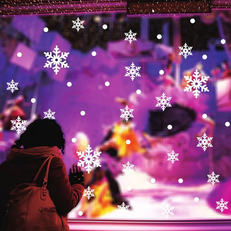 High Quality Creative Christmas Wall Sticker Frozen Snow Flakes Wall Decal Sticker Removable Wall Stickers