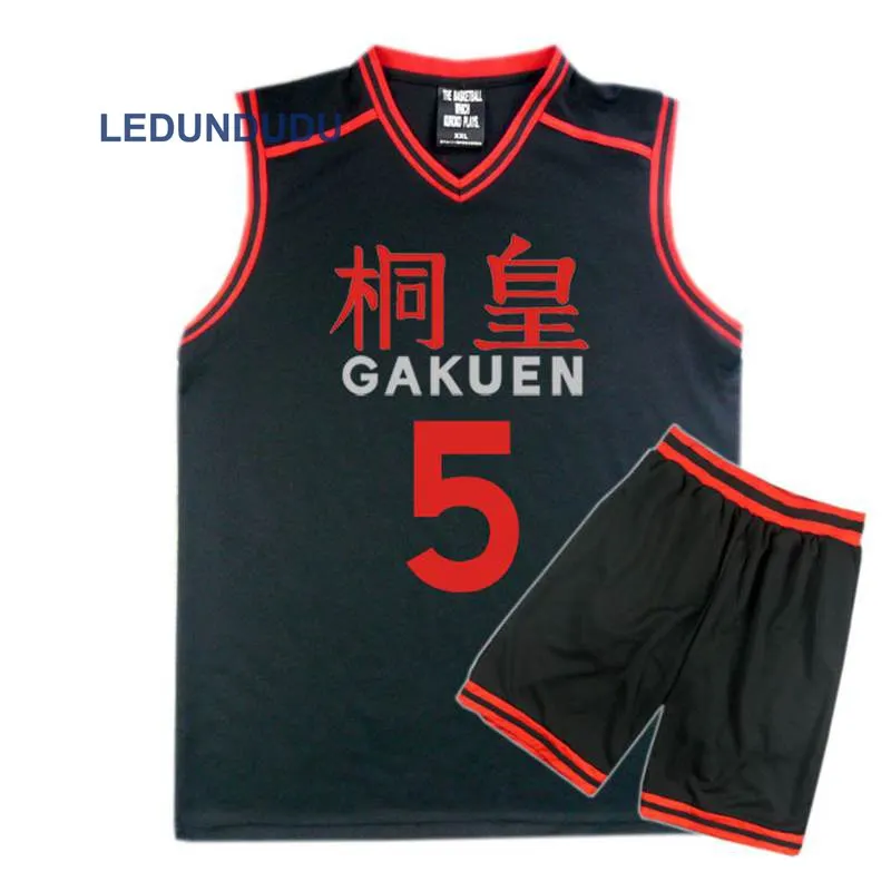 Online Anime Kuroko no basike Basket Cosplay GAKUEN uniformes escolares Aomine Daiki hombres Jersey ropa deportiva camiseta pantalones cortos traje conjunto 4 5 6