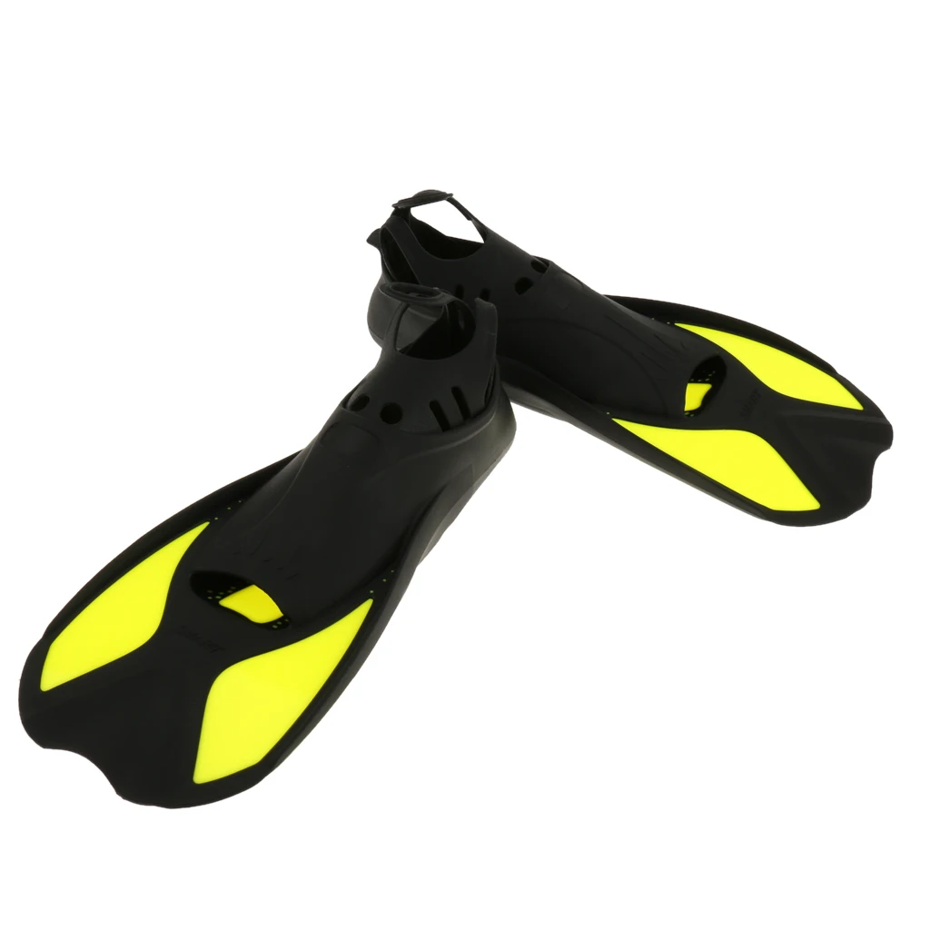 Unisex Adult Kids Full Foot Short Swimming Fins Scuba Diving Swim Training Flippers Snorkeling Water Sports Fin XXS/XS/S/M/L/XL