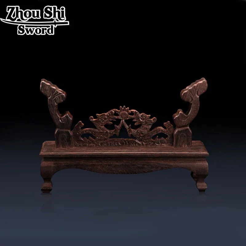 

Chinese Sword Stand Black Wenge Retro Style Katana Holder Sword Base Double leading frame Home Decoration