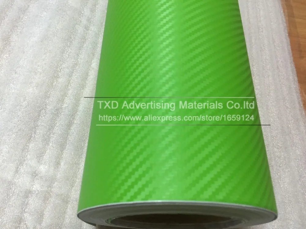 30x127 см (12 &quotX50&quot) зеленая 3D пленка из углеродного волокна виниловая наклейка