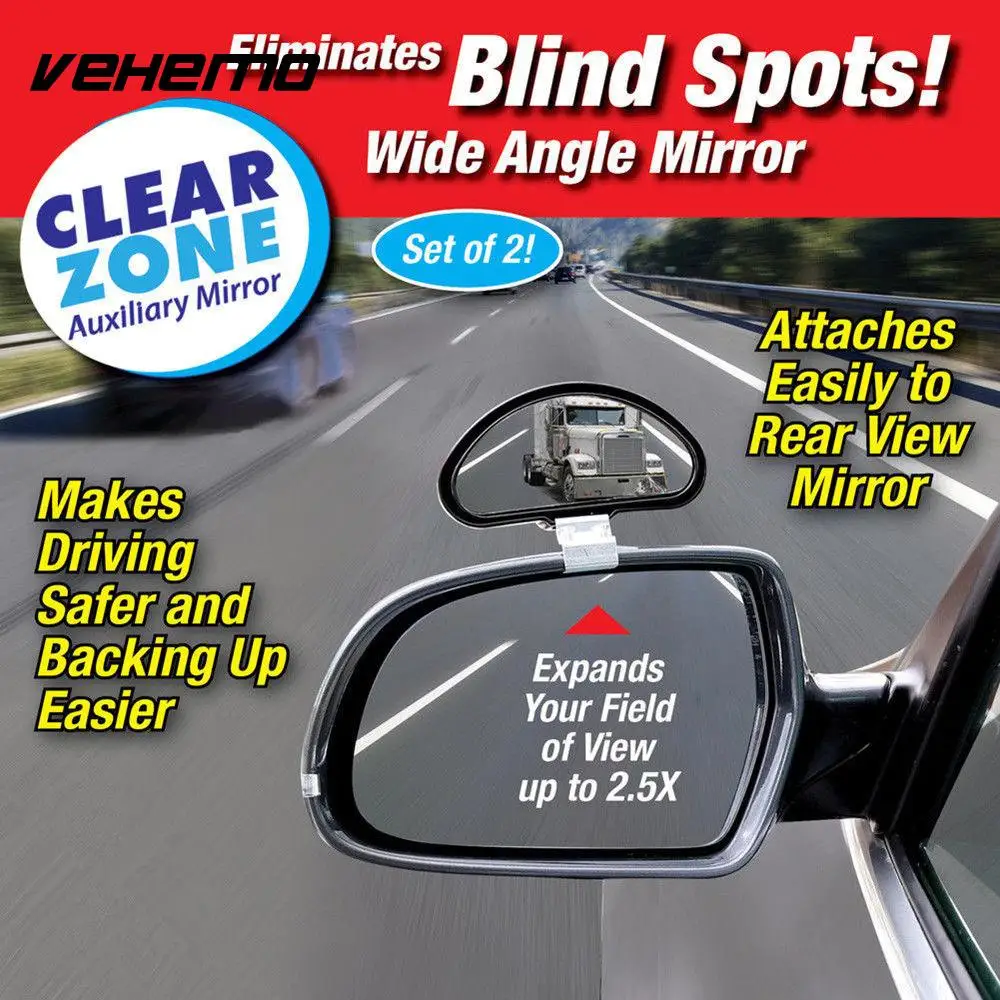 Vehemo Wide Angle Car SUV Blind Spot Mirror Auto Auxiliary Mirror