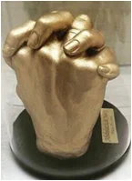 AMISSA 3D Ручная и ножная печать плесень для детского порошка штукатурка литья комплект отпечаток руки на память подарок детский рост мемориал - Цвет: Золото