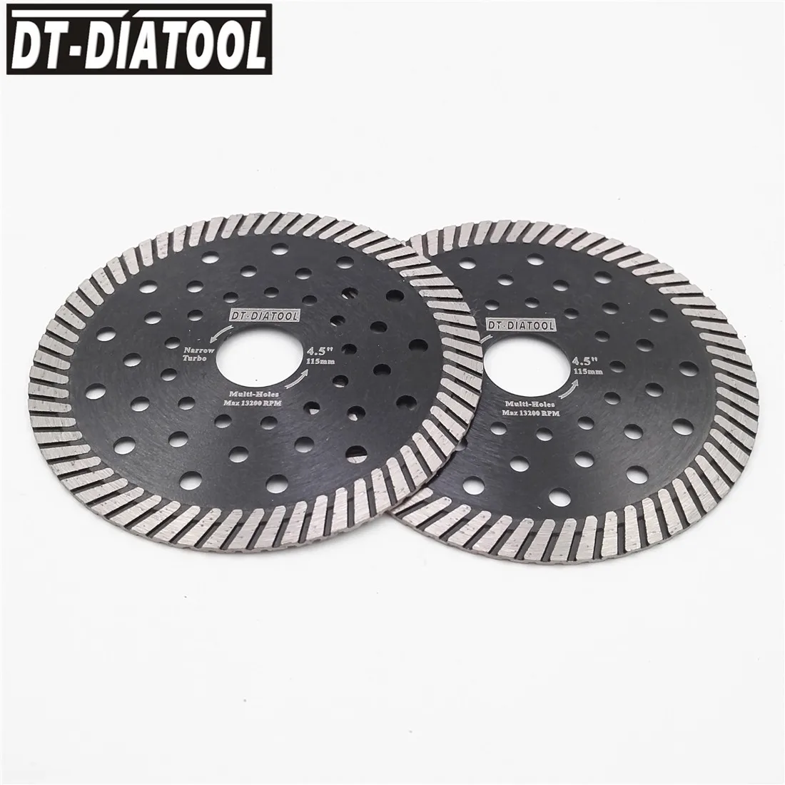 DT-DIATOOL 2 шт 4,5 дюймов Diamond горячего прессования узкий Turbo режущие диски Dia115MM резка диск сегмент с защитой кладки