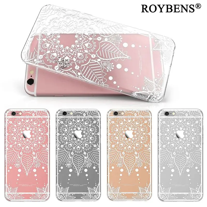Для iPhone 6 Чехол модные шикарные Кружево чехол для Apple 6/6 S плюс 5 5S SE прозрачный ТПУ