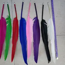 200 шт./лот leaf украсить Популярные гусиное перо Шариковая ручка для девочек перо случайный цвет