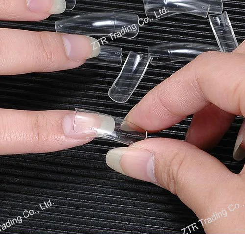 100 шт накладные ногти с клеем и чехол, набор акриловых искусственных ногтей, половинное покрытие, белые натуральные прозрачные накладные ногти