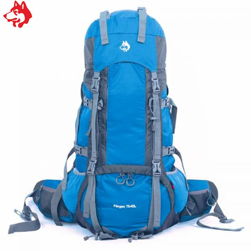 wholesale 75L+10L outdoor sport bag backpack Blue/Green/Black external frame 85L Mountaineer Camping Hiking Travel Backpack