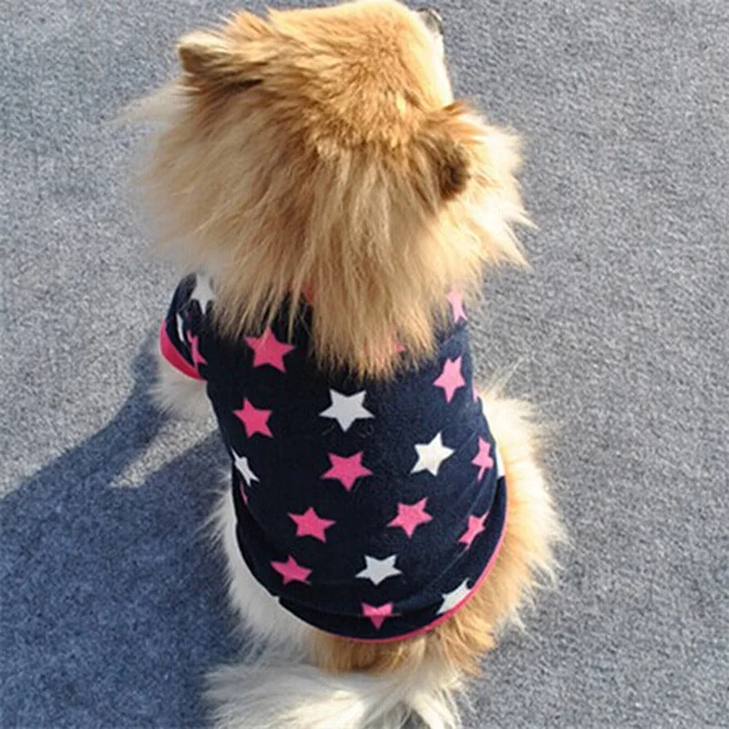 Горячая Распродажа, маленькая летняя одежда для собак, многоцветная жилетка с принтом в виде сердца и пентаграммы, вентиляционные футболки для домашних животных