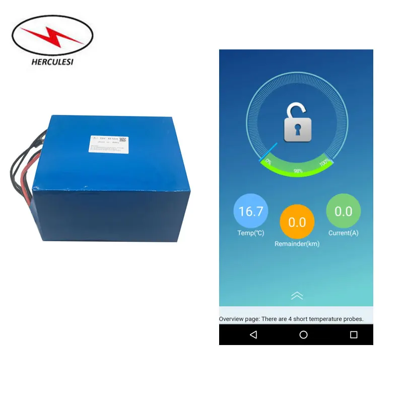 20S13P 72 V 45Ah литий ионный аккумулятор для 5000 W внедорожный двигатель с Bluetooth|Батарея