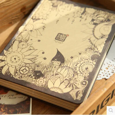 Альбом для зарисовок, креативный милый X's Secret дневник, записная книжка Kawaii в твердом переплете, винтажные цветные страницы, пустой школьный блокнот для путешественников filofax - Цвет: X Secret style 1