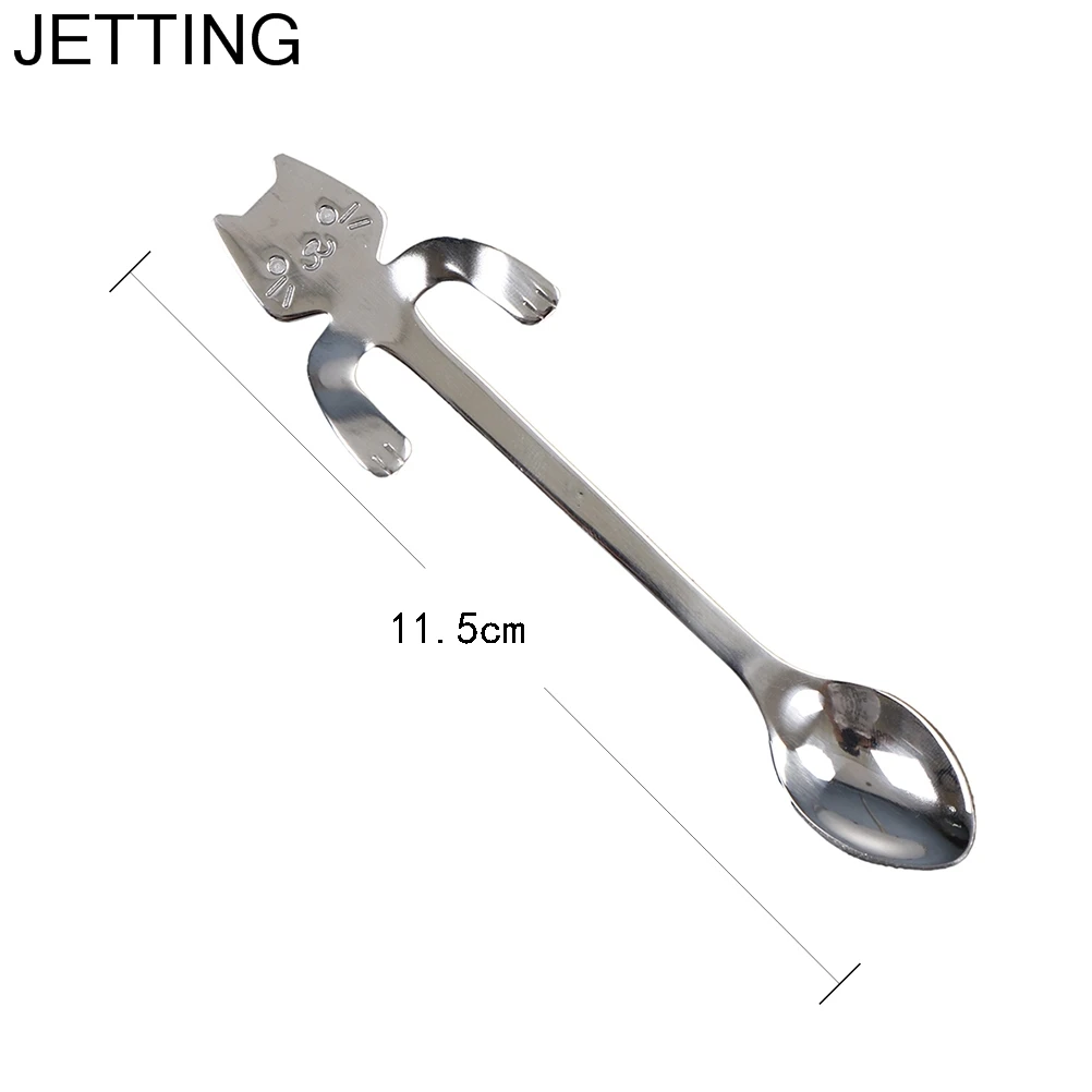 

Creative Cat Shape Flatware Long Handle Coffee Tea Spoon Drinking Tools Stainless Steel Kitchen Gadget Tableware