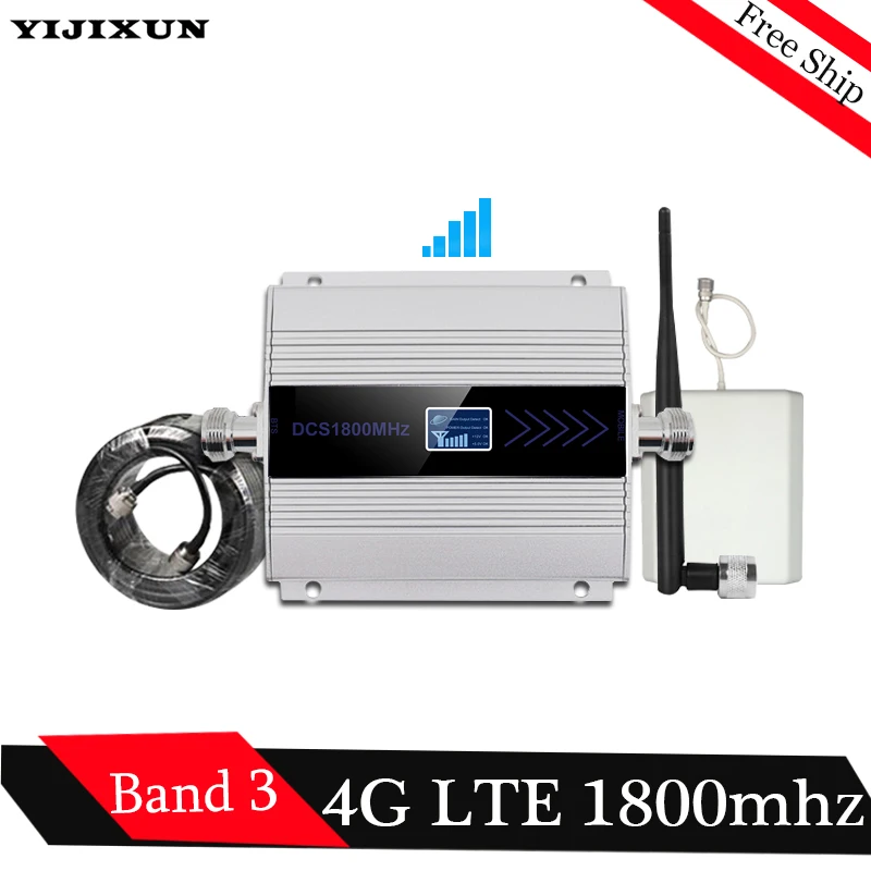 

Free shipping 4G LTE DCS 1800mhz Cellular Repeater GSM 1800 65dB Gain Moblie phone Booster GSM 2G 4G amplificador 4G Antenna