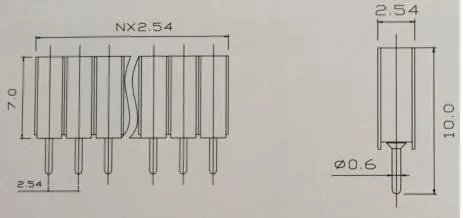 Round pin header 1x40 d