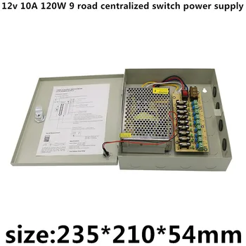 

AC110v-220v DC 12v 10A 120W led strip led Module point Light string light high quality 9 road centralized switch power supply