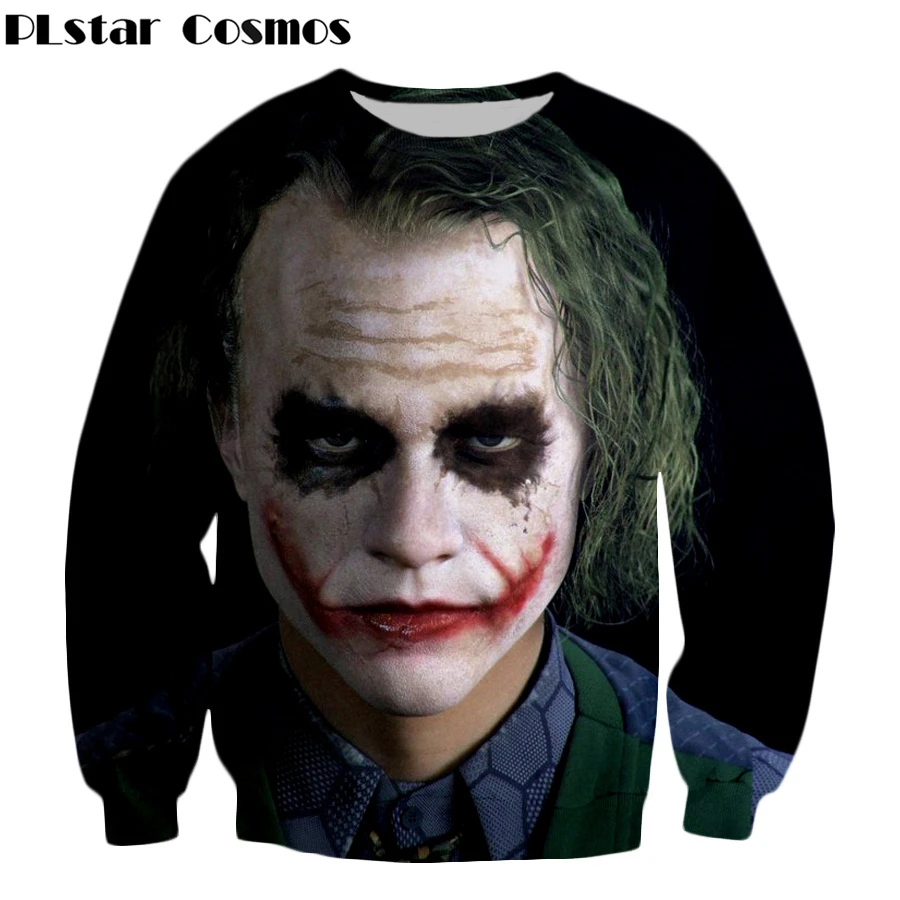 

PLstar Cosmos 2017 Latest design Batman Joker Sweatshirts Women Men Long Sleeve Outerwear harajuku style Joker O-Neck Pullovers