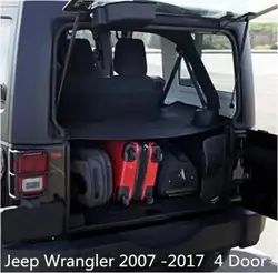 Jioyng Автомобильный задний багажник защитный лист для багажника экран щит тени крышка подходит для Jeep Wrangler 2007-2017 4 двери (черный, бежевый)