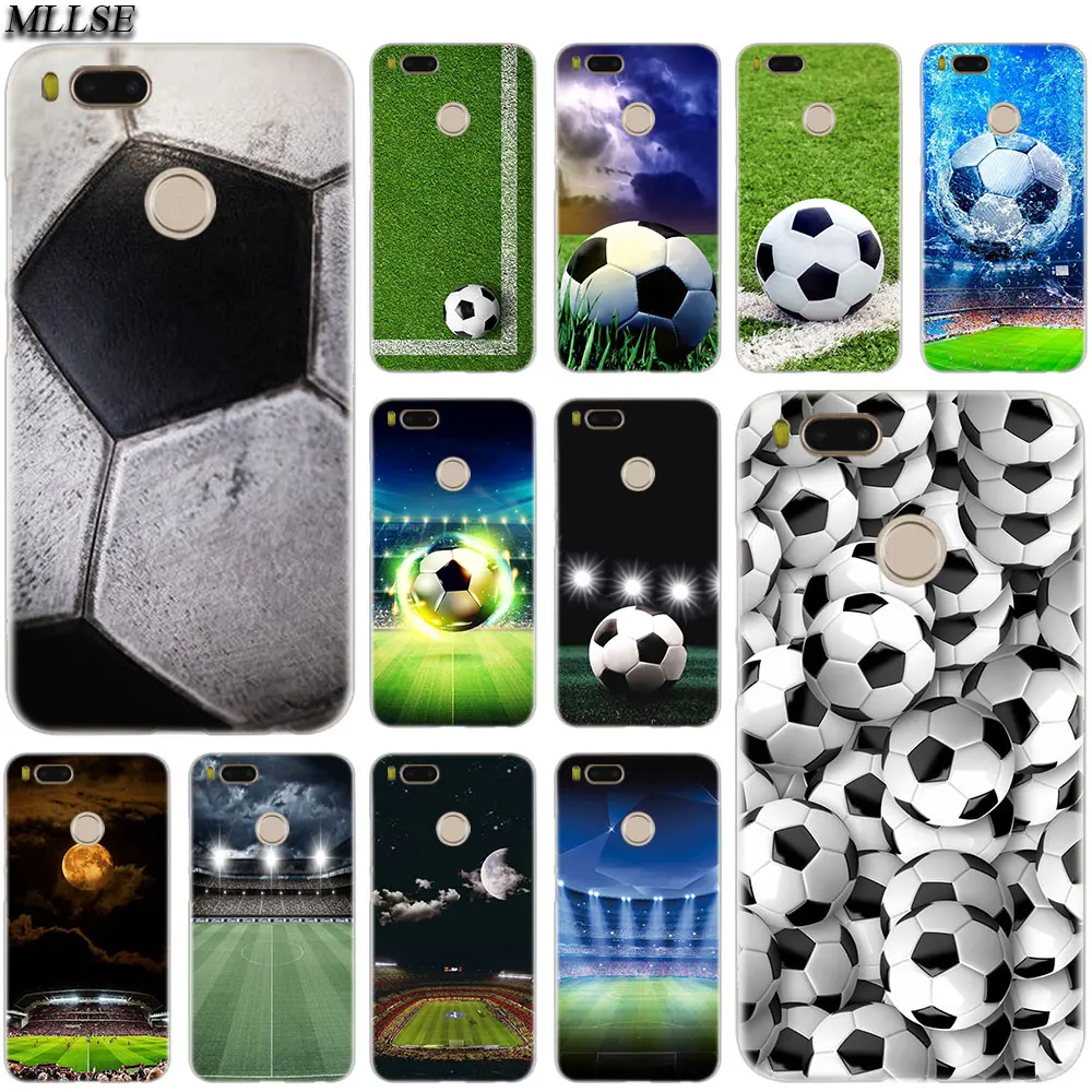 

MLLSE Football soccer field Clear Case Cover for Xiaomi Mi Play Pocophone F1 8 A1 A2 Lite 6 6Plus Mix 3 2S Redmi Note 4x 5 6 S2
