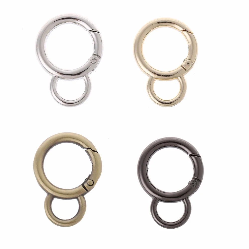 

1 PC Metal Snap Clip Trigger Spring Gate 8 Rings Key Buckles Bag Accessories
