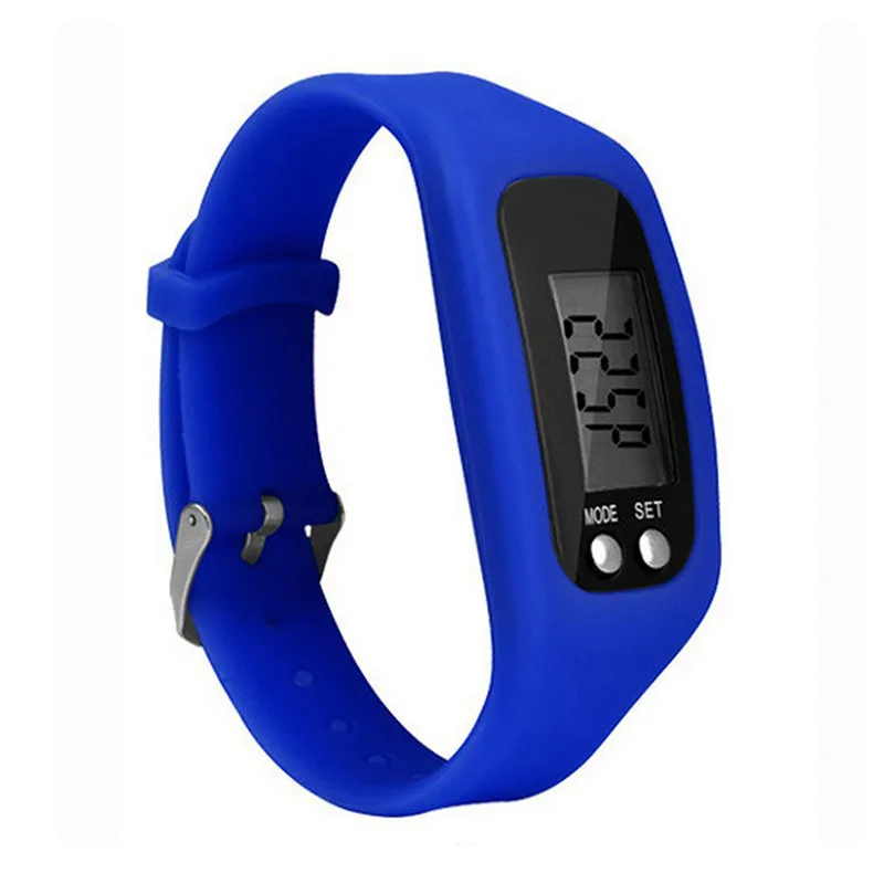 Цифровой ЖК-дисплей Шагомер Run шаг пешком счетчик калорий 12/24 часа дисплей спортивные часы-браслет