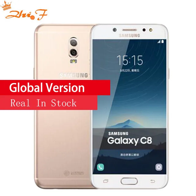 Мобильный телефон Galaxy C8 супер AMOLED FHD 3G/32 ГБ 4 ГБ/64 фронтальная камера 16 МП две sim