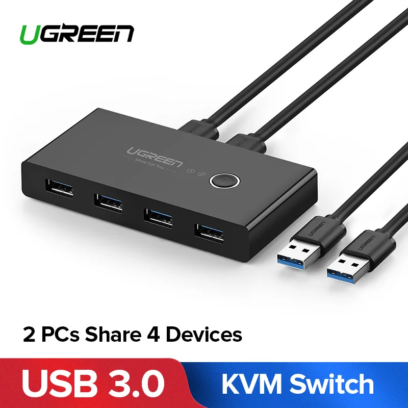Ugreen KVM Switch USB 3.0 2.0 Switcher 2 Port PCs Sharing 4 Devices for Keyboard Mouse Printer Monitor Selector USB Switch KVM Ugreen KVM Switch USB 3.0 2.0 Switcher 2 Port PCs Sharing 4 Devices for Keyboard Mouse Printer Monitor Selector USB Switch KVM