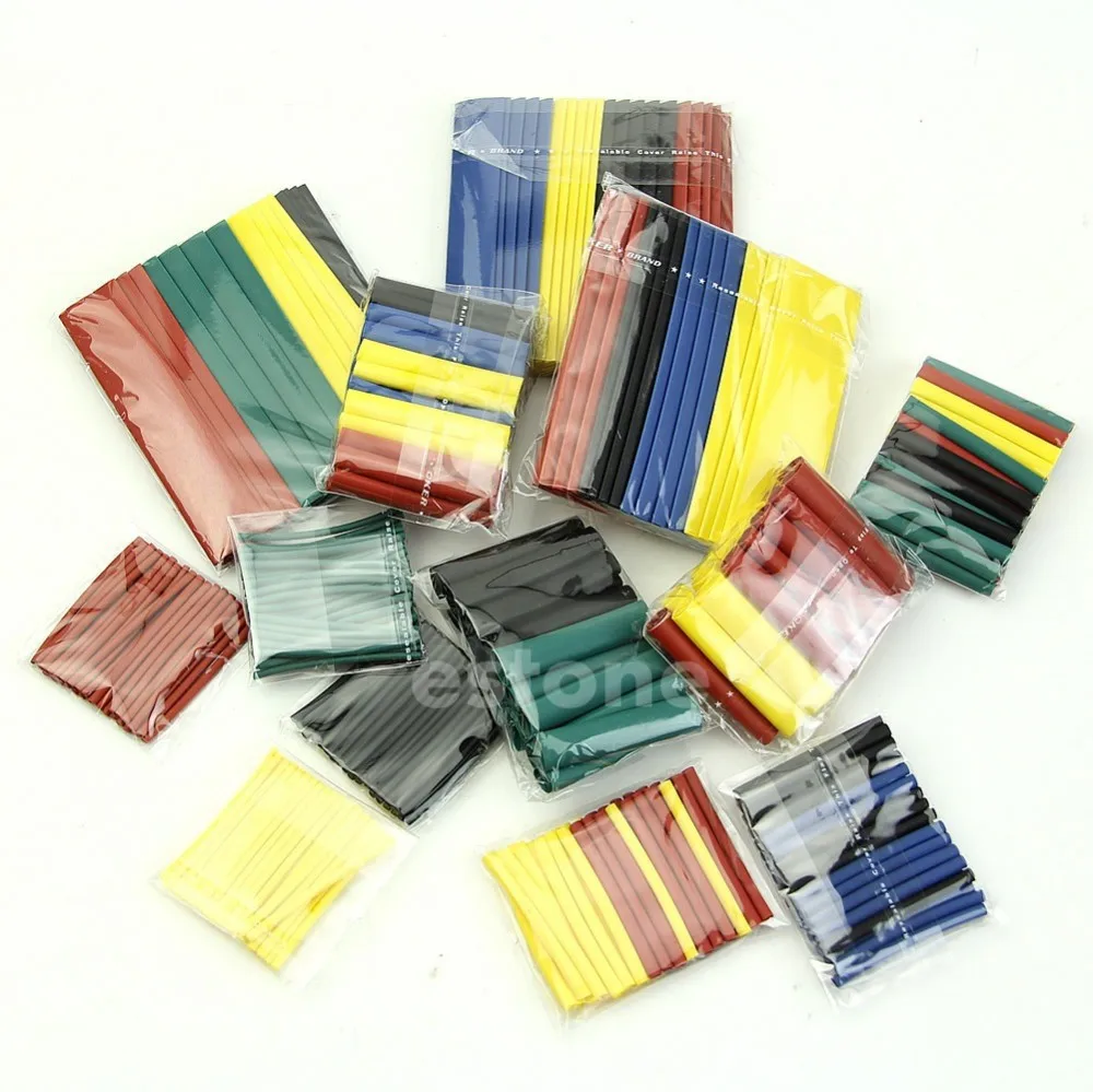 328 Pcs Assorted Heat Shrink Tube 5 Colors 8 Sizes Tubing Wrap Sleeve