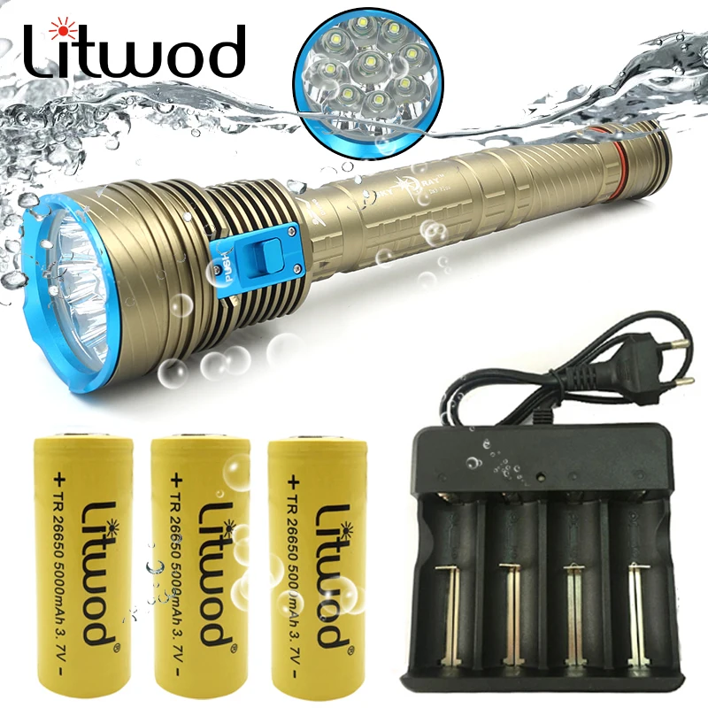 

Litwod Z25 Original CREE XHP70 4000 lumens Diving Led Flashlight Torch Swimming VS 9PCS XM-L T6 Waterproof Underwater 100m