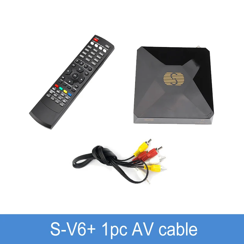 S-V6 DVB-S2 цифровой спутниковый ресивер с 2 usb-портами поддержка Xtream NOVA Wheel tv Youtube USB Wifi карта sahring MGCAMD DVB S2 - Цвет: with AV cable