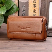 Натуральная Воловья кожа мобильный телефон портсигар Фанни сумки для мужчин Хип бум кошелек петля кожаный ремень бумажник 5,5 дюймов поясная сумка