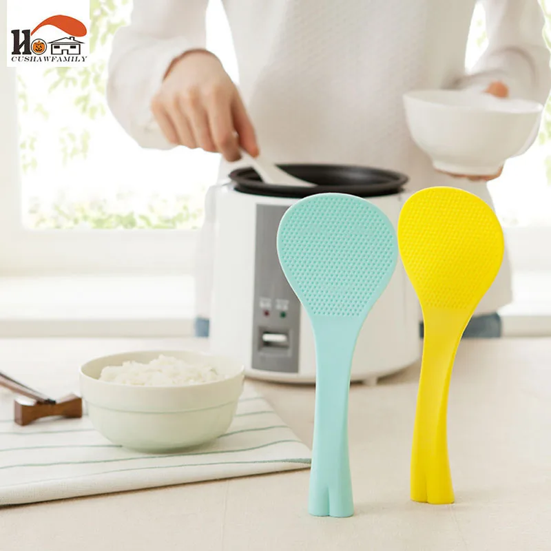 

1 PCS Lovely Kitchen fish shape Non Stick Rice Paddle high quality plastic Meal Spoon home restaurant supplies Tableware Spoons