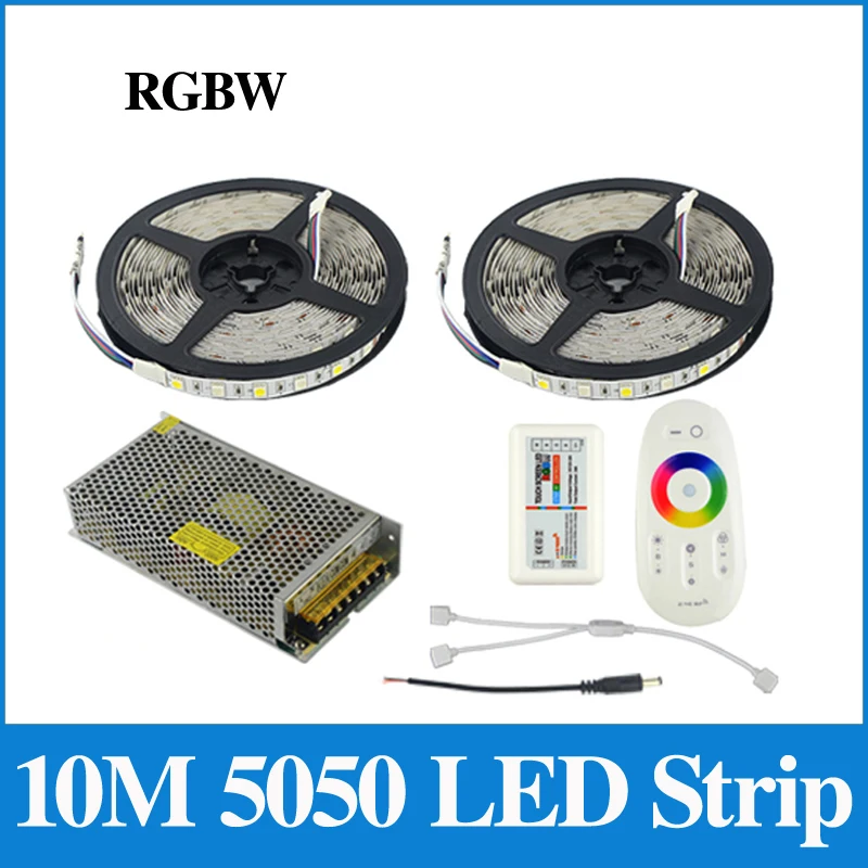 

Firecore 10M 5050 RGBW/RGBWW LED Strip Light IP65 Waterproof 60Leds/m Flexible Light + 2.4G Controller +10A Transformer