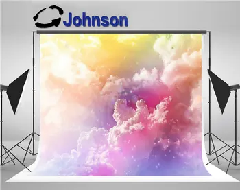 

sky Colourful Dreamy Big Puffy Clouds Romantic Lense Flare Soft Mood backgrounds Vinyl cloth Computer print wall backdrop
