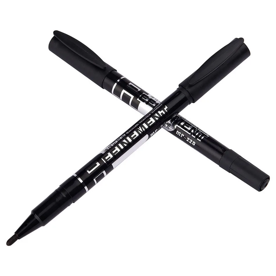 Buy 12Pcs/box black red blue marker pen wholesale twin