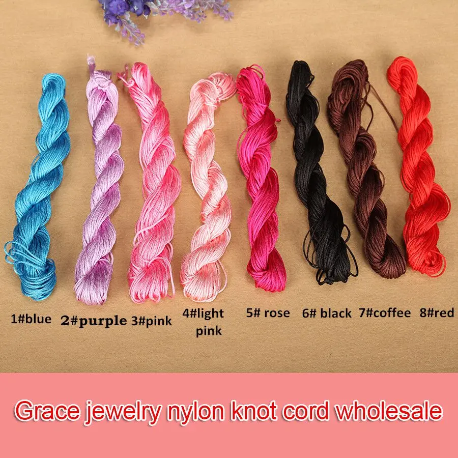

85m/lot 1mm Red Chinese Knot Braided Thread Chinlon Nylon Necklace Cord Rattail Knotting Rope Polyamide Yarn Diy Bracelet Supply
