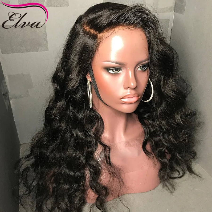 Full Lace Human Hair Wigs With Baby Hair Brazilian Full Lace Wig For Women Body Wave Remy Hair Wig Pre Plucked Elva Hair 10\