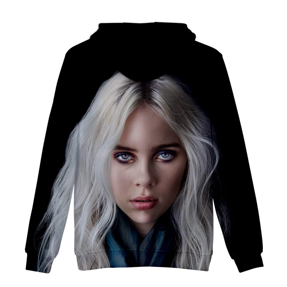 Принт 3D персонаж idol Billie Eilish толстовки женские мужские толстовки мода певица Billie Eilish 3D Толстовка зеленый пуловеры