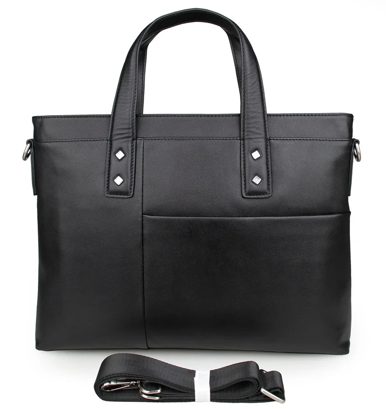 J.M.D натуральная кожа мужской портфель модная сумка для ноутбука 7329A - Цвет: Black