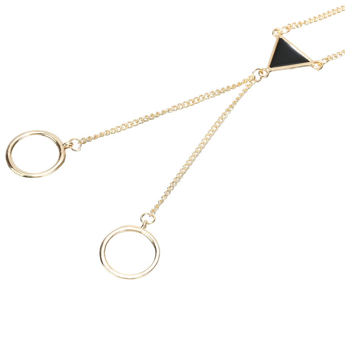Punk Gold Triangle Chain Bracelet Bangle Jewelry For Women Girl Bohemian Beads Slave Finger Ring Bracelet Pulseiras Shellhard