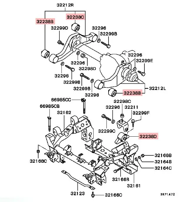 Дифференциальное крепление для MITSUBISHI MONTERO MK3 2000-2006