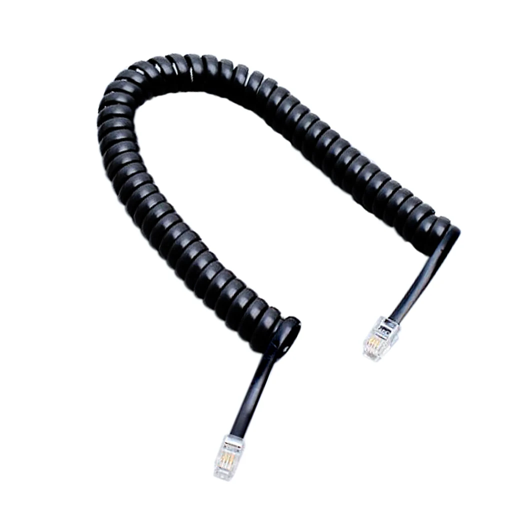 Handset Cord, Telephone Handset Coiled Cord Cable Telephone Spiral Cable 6.5ft Black Designed Connect Handset